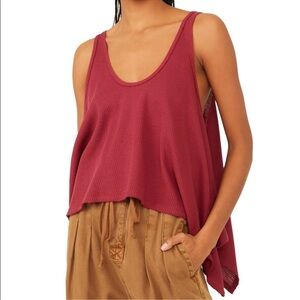 Free people sing la la handkerchief hem tank